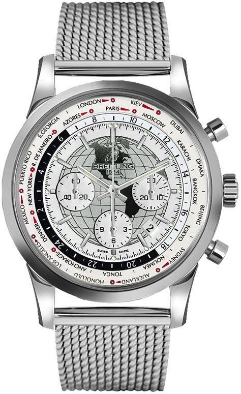 breitling transocean chronograph unitime polar white dial|Breitling Transocean chronograph edition.